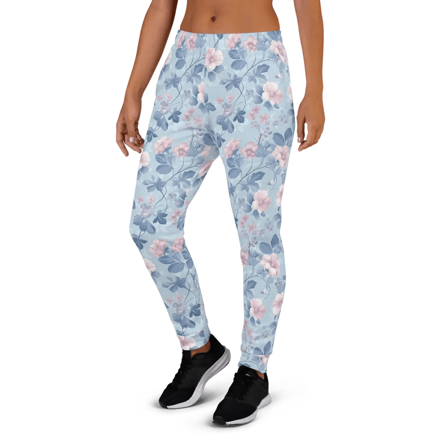 Serene Blue Blossoms Exercise Joggers product image (5)