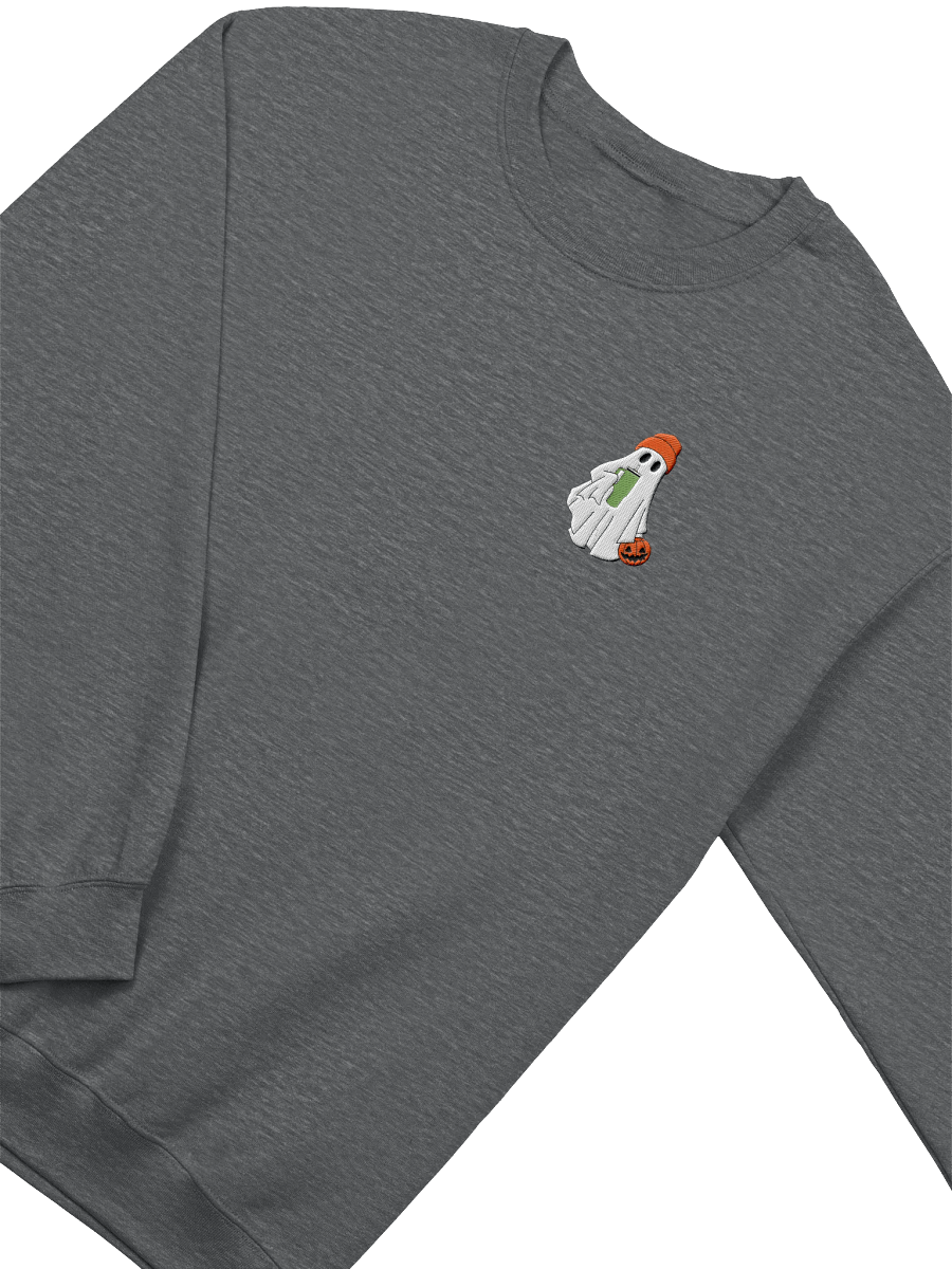 Ghost Embroidered Sweatshirt, Little Ghost Coffee Shirt, Halloween Sweatshirt, Halloween Embroidered Sweatshirt, Unisex Sweatshirt product image (25)