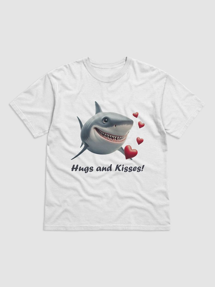 "Shark Hugs and Kisses" #Humorous Heavyweight White T-Shirt product image (1)