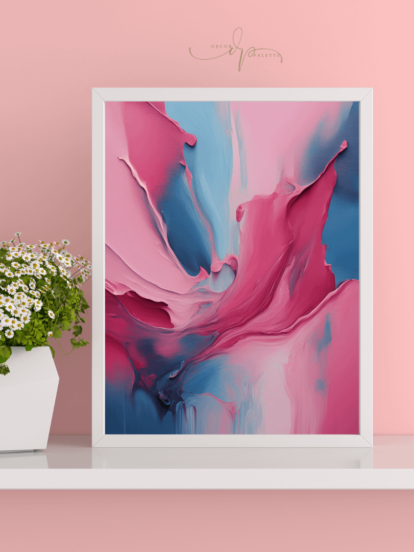Pink Blue TEXTURED ABSTRACT Painting Printable Wall Art product image (3)
