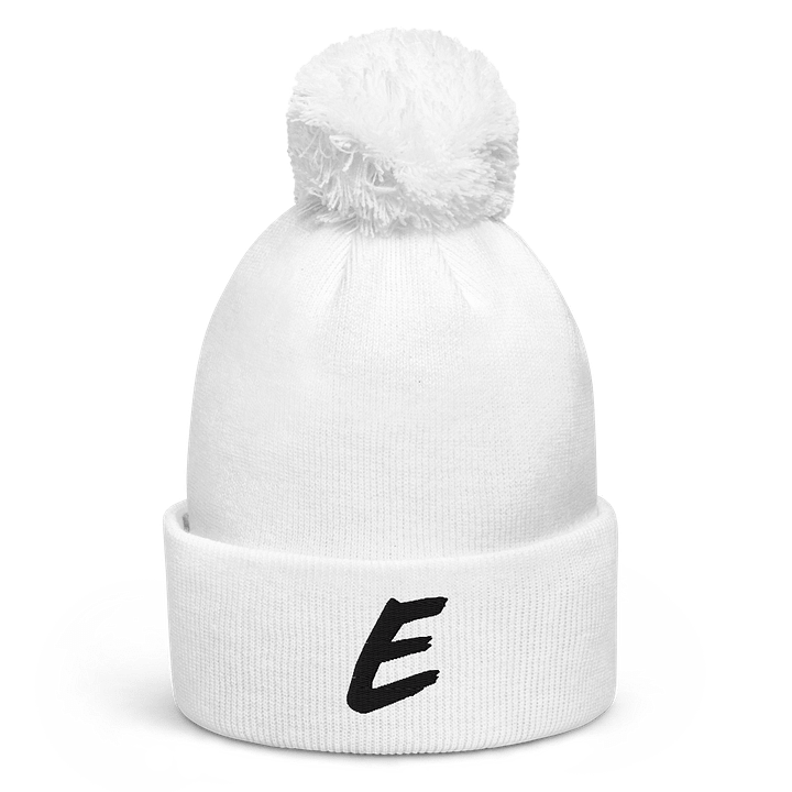 E Bobble Beanie White product image (1)