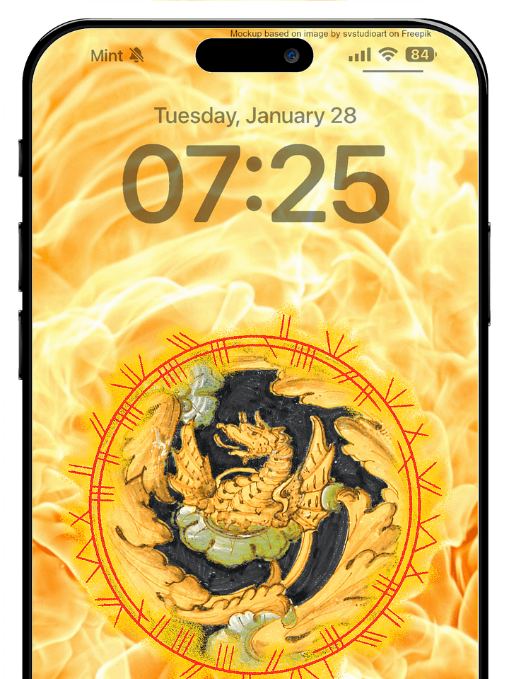 Gold Dragon Phone Wallpaper product image (1)
