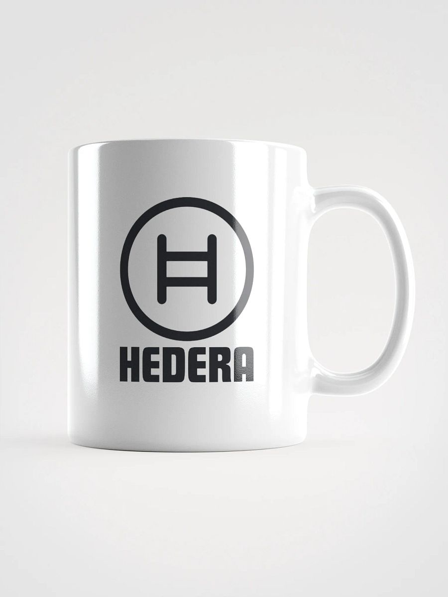 HEDERA Logo White Glossy Mug product image (3)
