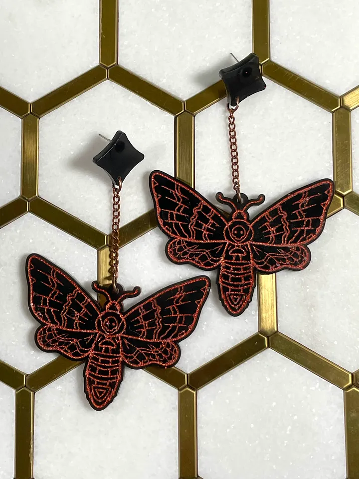 Death Moth Earrings product image (1)