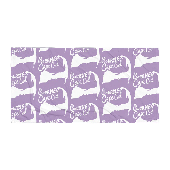 BOURNE to Cape Cod™ | Coastal Classic Beach Towel | All-Over Logo Print | Vibrant Colors for Salty Souls | White Logo on East Side Lavender product image (1)