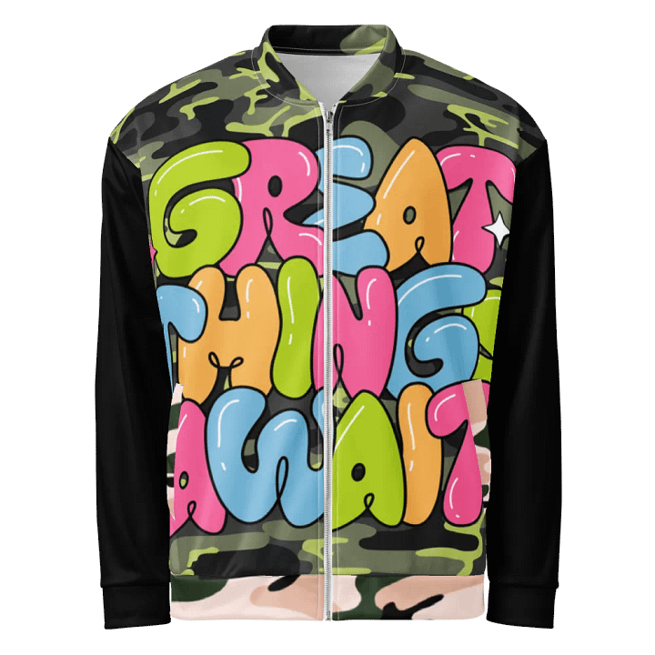 Great things await bomber jacket product image (1)