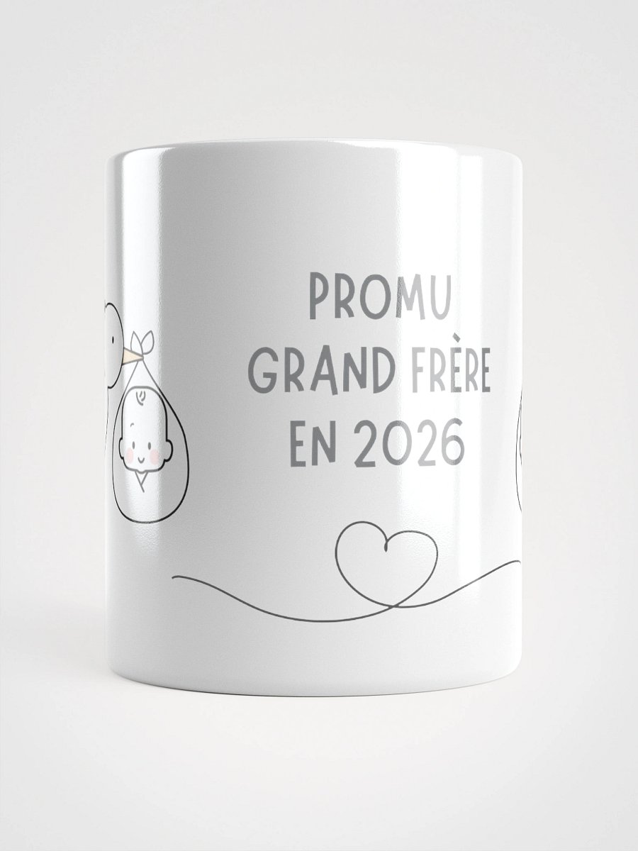 Mug Blanc - Promu Grand Frère en 2026 - Cigogne Annonce Naissance - Cadeau Original product image (1)