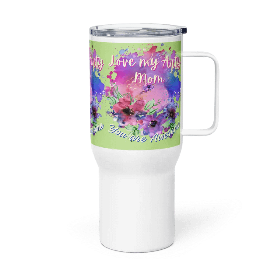 Artsy Mom Floral Travel Mug gift for creative moms on mothersday product image (4)