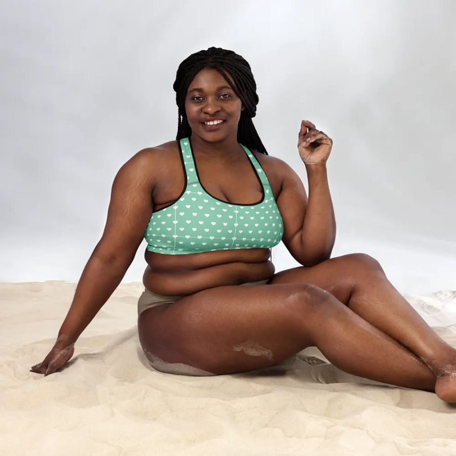 Pastel Heart Seamless Pattern Padded Sports Bra - V1 product image (5)