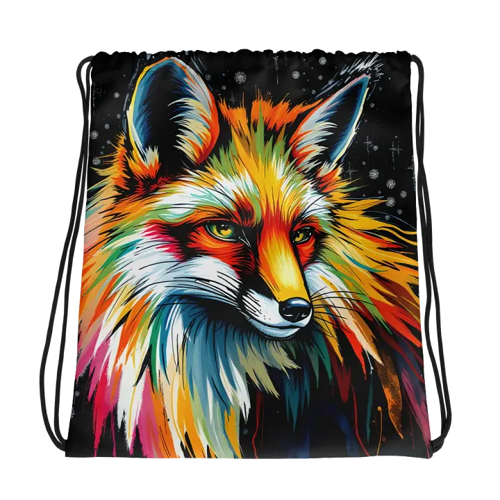 Fluffy Fox All-Over Drawstring Bag product image (1)