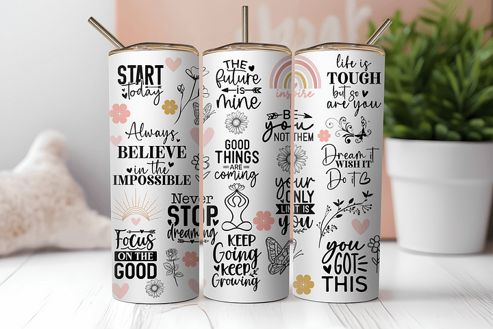 Inspirational Quotes Stainless Steel Tumbler product image (2)