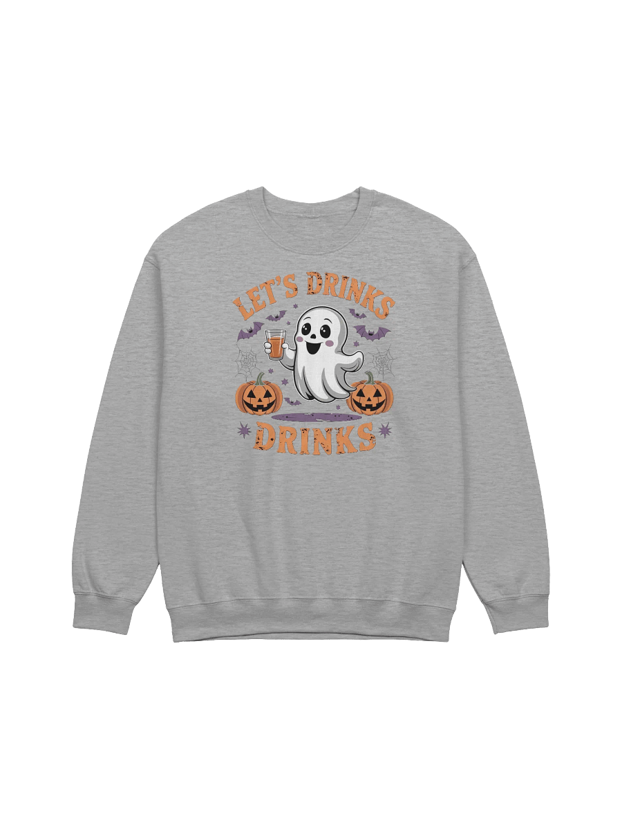 Halloween Ghost Sweatshirt - Gildan Cozy Style - Fun 'Let's Drink' Gift Idea product image (14)