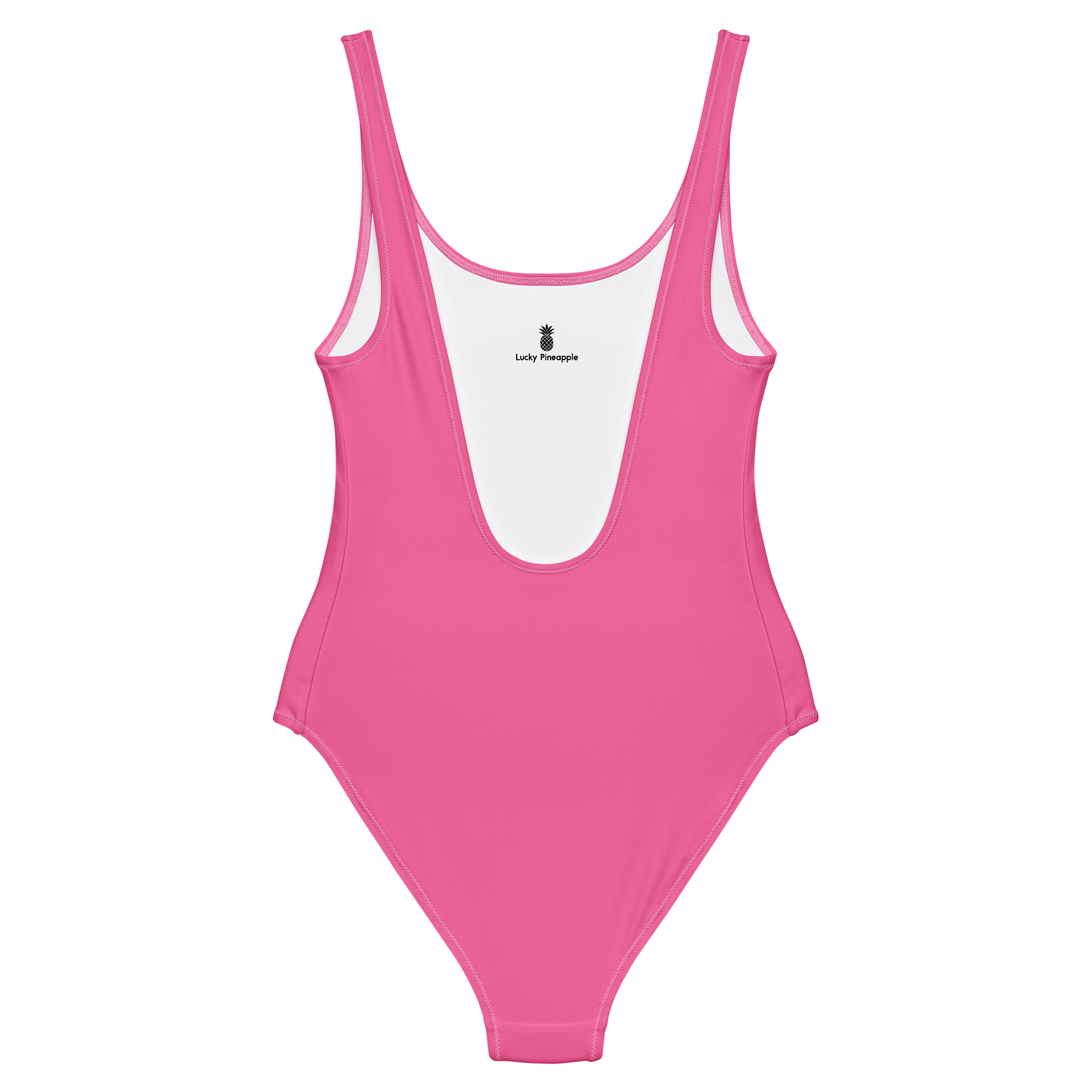 Flamingo Pink Solid Color Retro Inspired Women's One Piece Swimsuit product image (2)