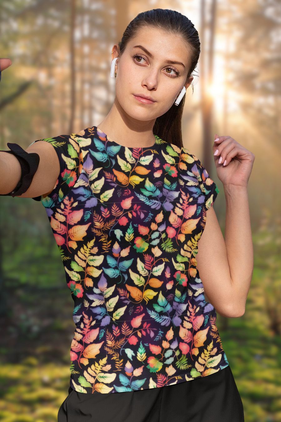 Fern Leaf Pattern All Over Print T-shirt product image (1)