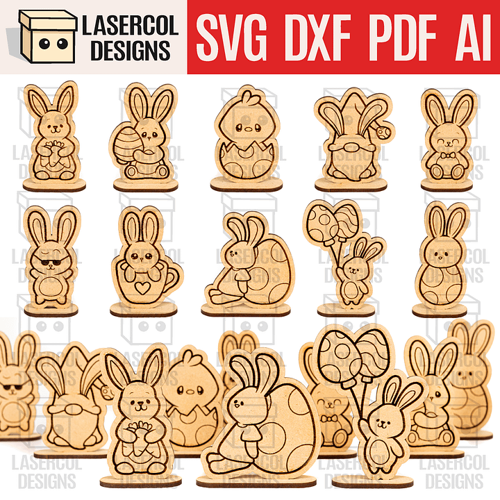 Easter Cutouts With Base Set 5 - Laser Cut Files product image (1)