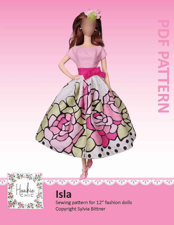 Isla sewing pattern for 12" fashion dolls product image (1)