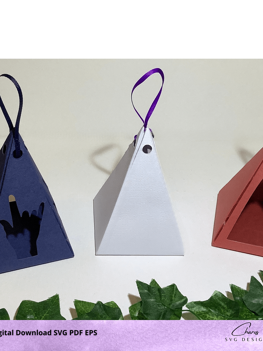 Scalable Pyramid Favor/Gift Box Bundle Template SVG product image (1)
