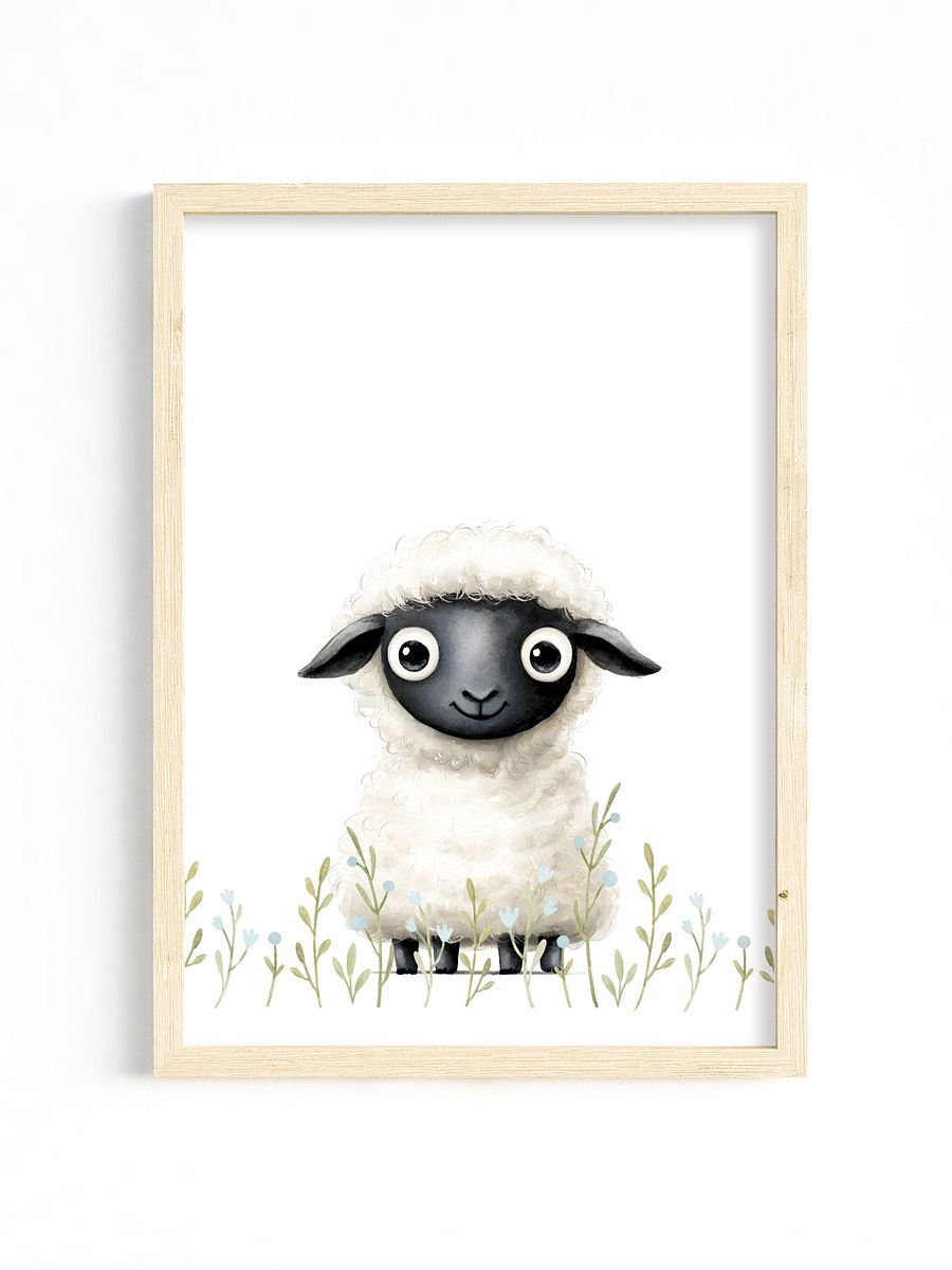Happy Little Sheep, Farm Nursery Print product image (1)