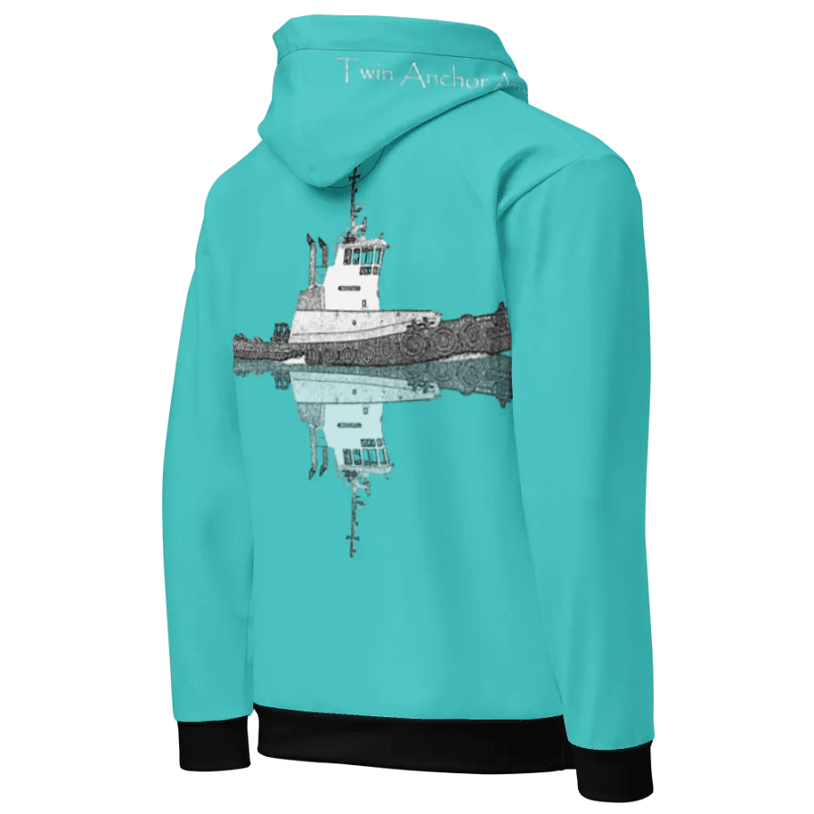 Dark turquoise Westrac tug Hoodie product image (10)