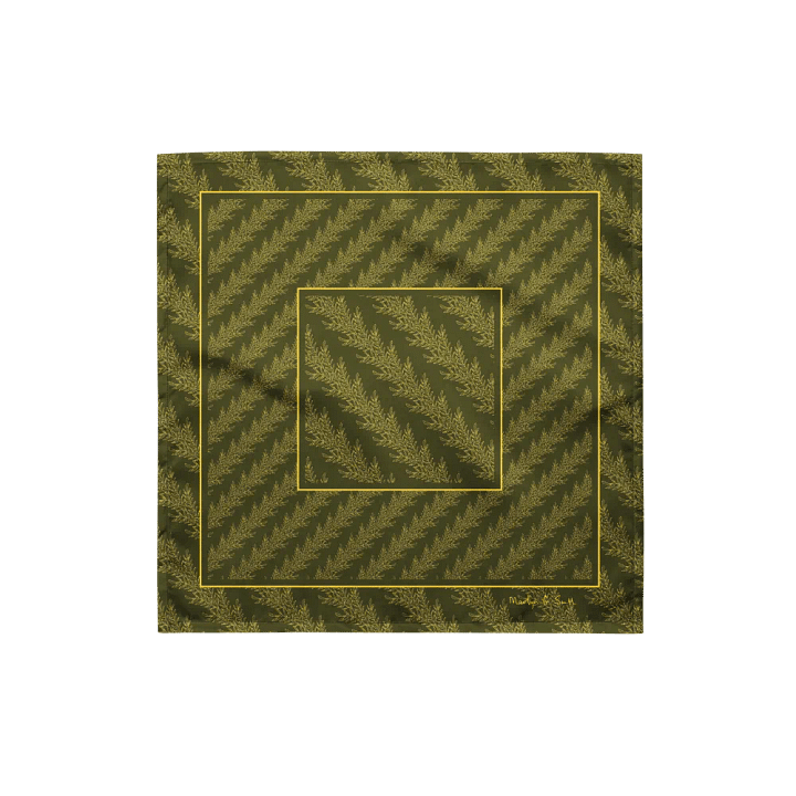 “Diagonal Stripe of Feathery Fronds” Bandana in Green product image (1)