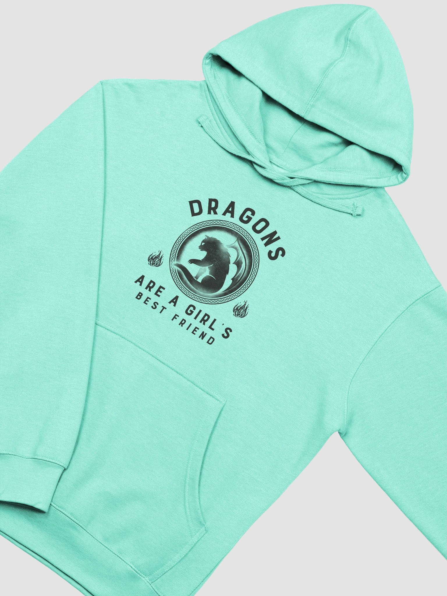 Dragons Are A Girl's Best Friend Dragon Cat Girl Woman Friendship Hoodie 2 product image (3)