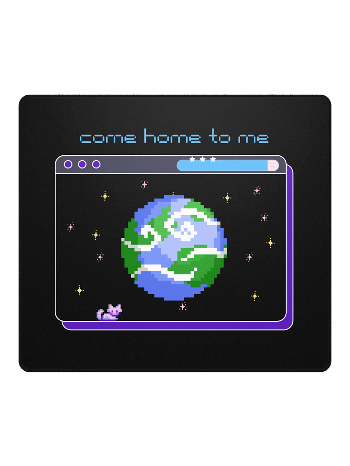 "Come Home to Me" Blue Pixel Art Mouse Pad product image (2)