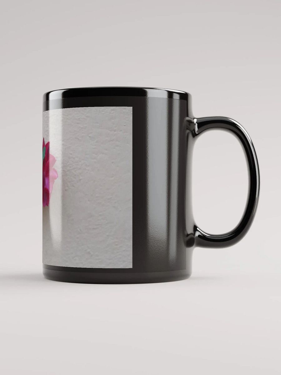 Black Glossy Mug ( rose ) product image (2)
