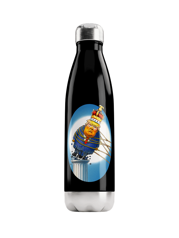 “Topple the Tyrant” Stainless Steel Water Bottle – Antifascist, Humorous, Collectible product image (1)