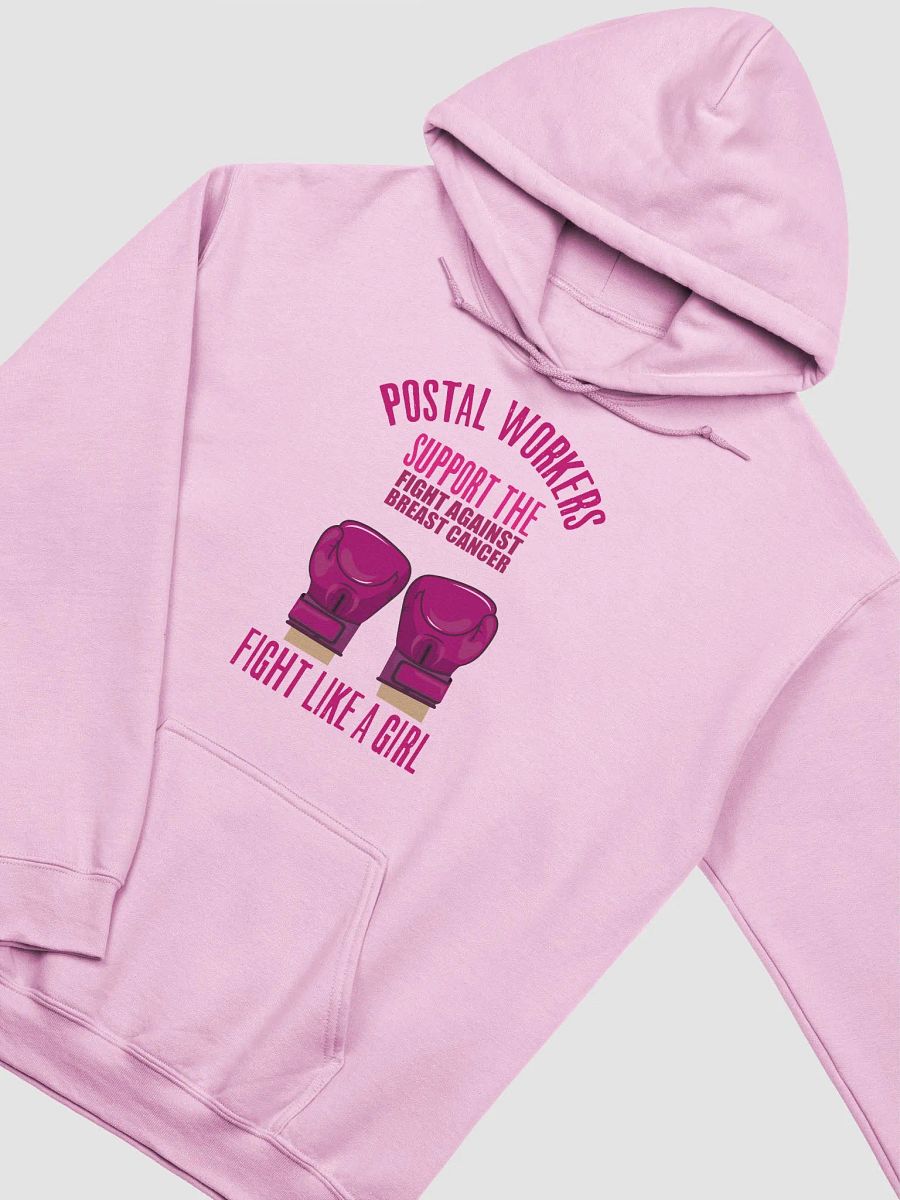 Postal worker fight like a girl breast cancer hoodie product image (3)