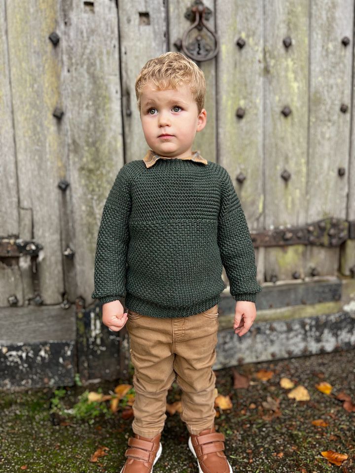 HERRINGBONE MOSS CHILD SWEATER CROCHET PATTERN product image (1)