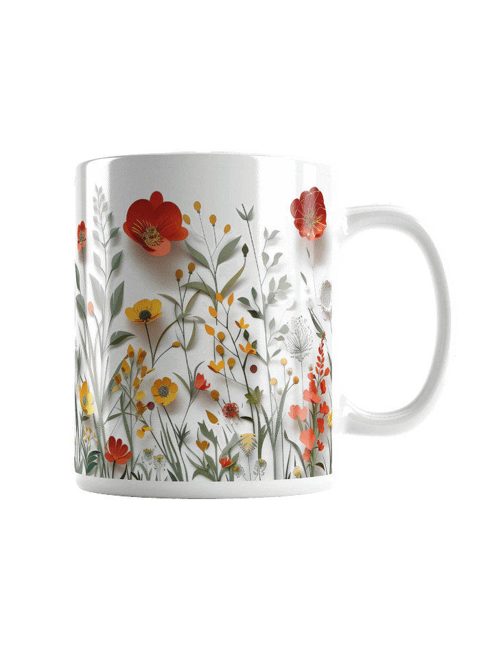 Multicolor Floral White Glossy Ceramic Mug by Treasure Pie product image (1)