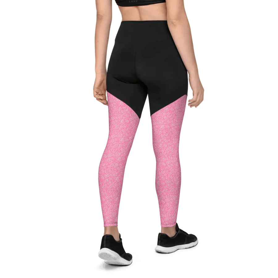 Pink All-Over Print Sports Leggings product image (7)