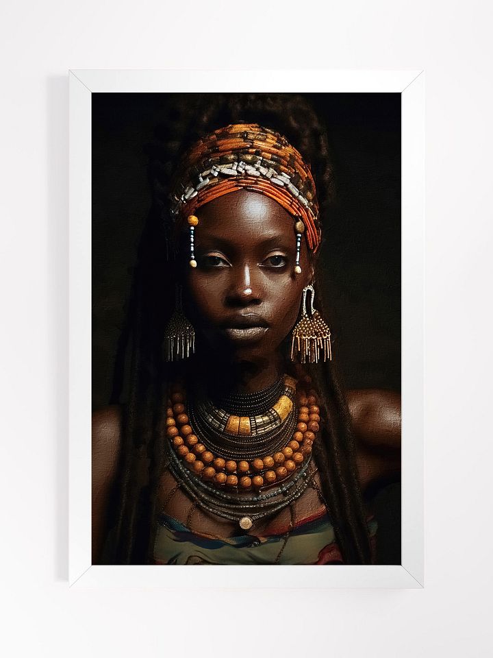 African Woman in Traditional Head Dress, Multi-Colored Jewelry Poster Print, Framed product image (10)