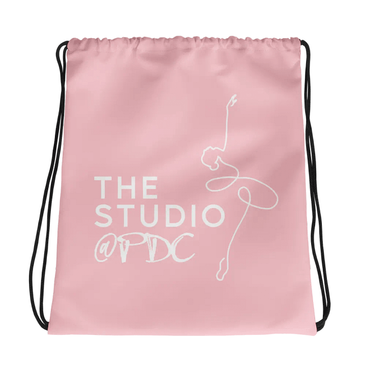 Drawstring Dance Bag | Pink with White Logo product image (1)