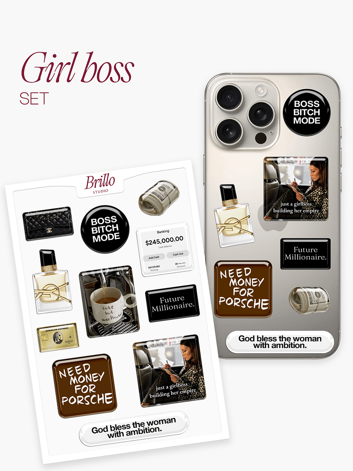 Girl Boss 3D Sticker Set product image (1)
