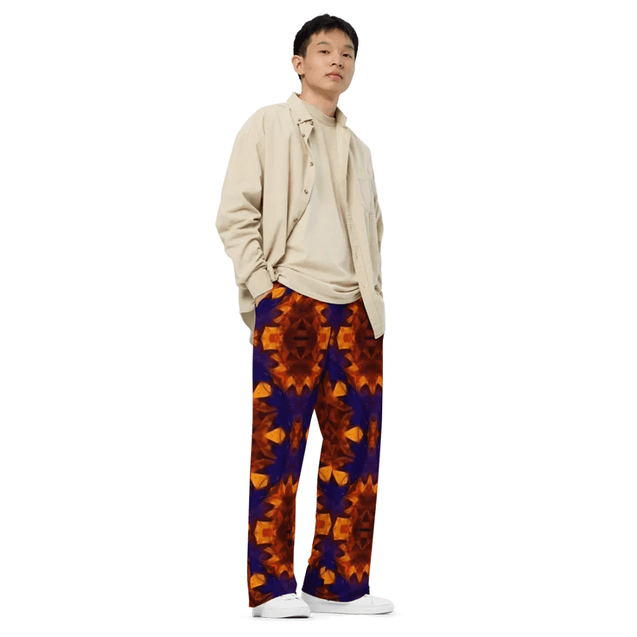 Blue Orange Kaleidoscope Wideleg Pants product image (3)