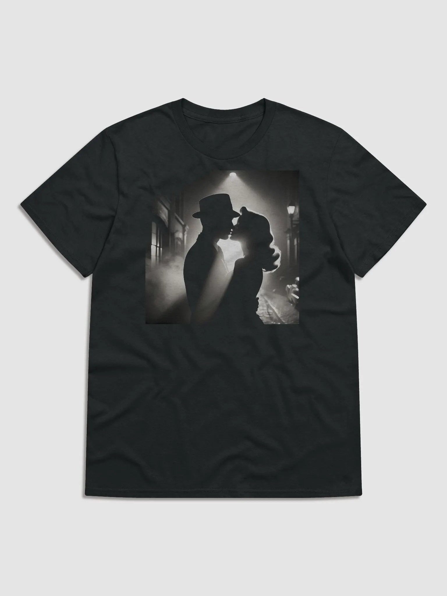 Romantic Film Noir Kiss (Front Print Womens Tee) product image (1)