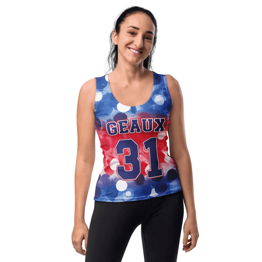 RWB Bokeh Ombre All Over Print Tank Top - Geaux 31 product image (10)