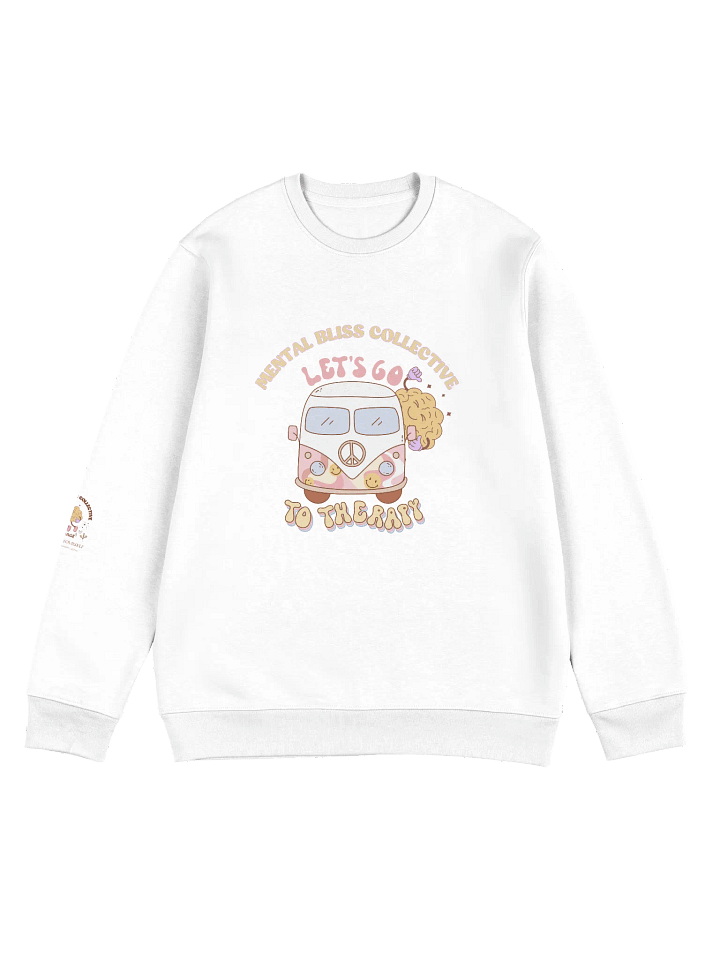 Let’s Go To Therapy Organic Sweatshirt – Advocate for Mental Wellbeing and destigmatise therapy product image (1)