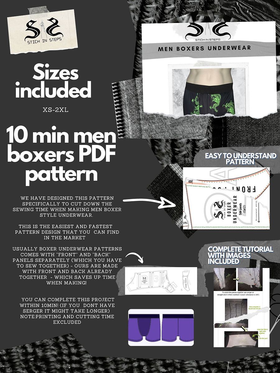 15 min Ultimate Men’s Boxer Shorts - Sewing Pattern product image (5)
