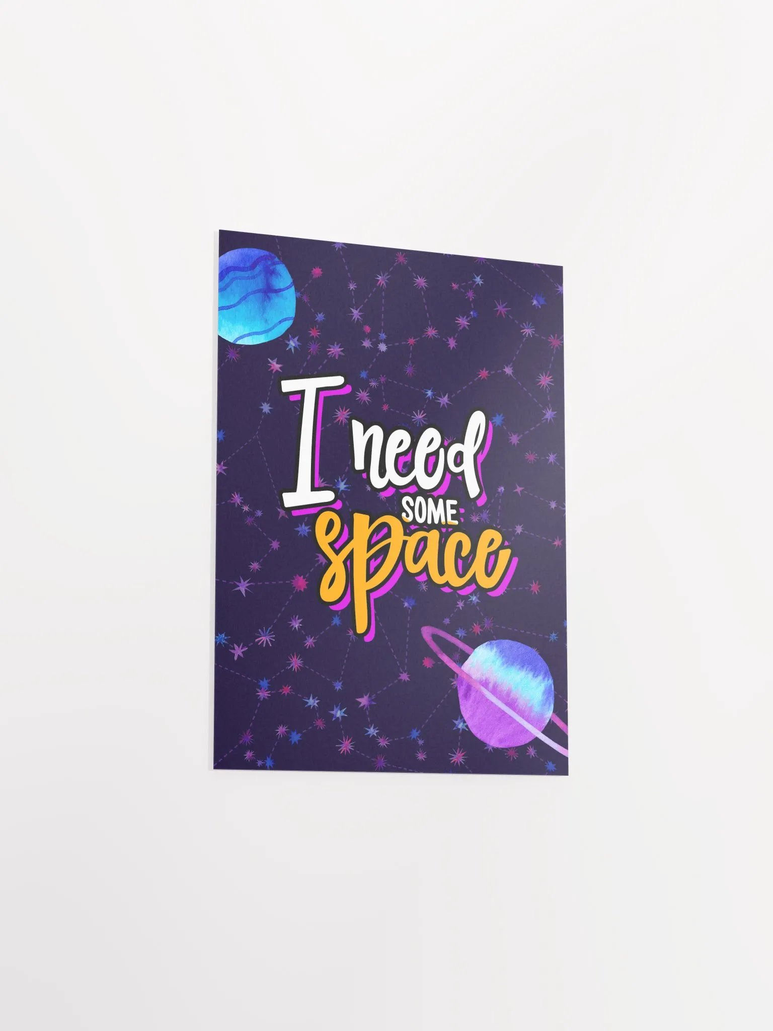 I need some space [neon/synthwave/vaporwave/watercolor] — aesthetic watercolor poster, neon space poster, retrowave poster, motivation quotes product image (8)