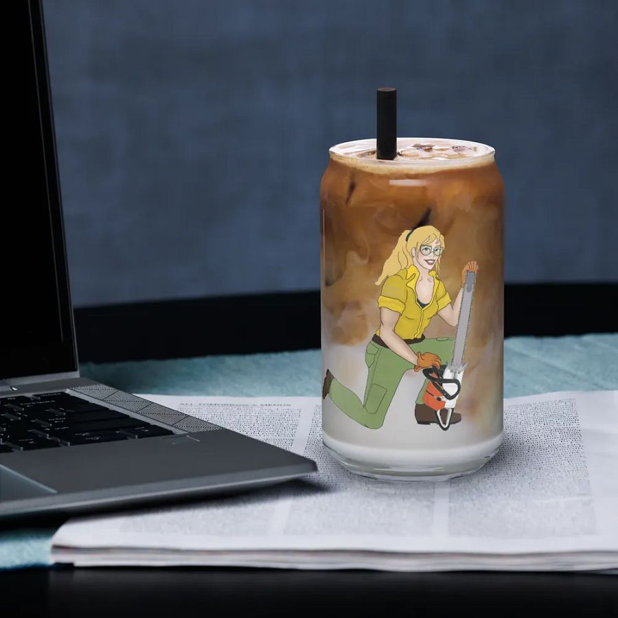 Blonde Chainsaw Pinup Glass product image (9)