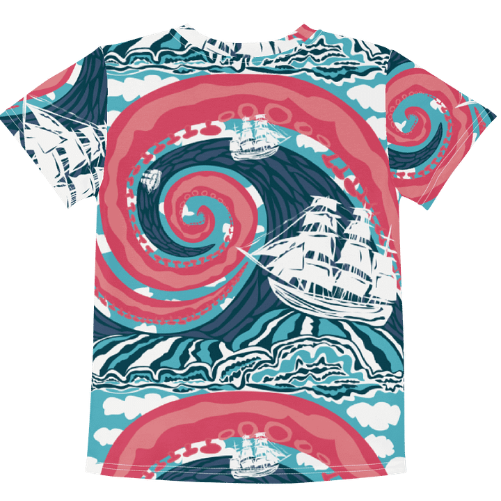 Boys' | Little Kids Size T-Shirt | Kraken Vibes, Nautical Adventure | Vibrant Coastal Tee for Kids product image (2)