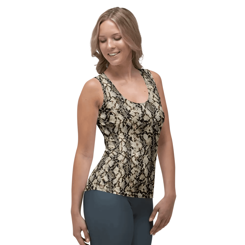 Beige Snake Pattern Woman Tank Top product image (4)