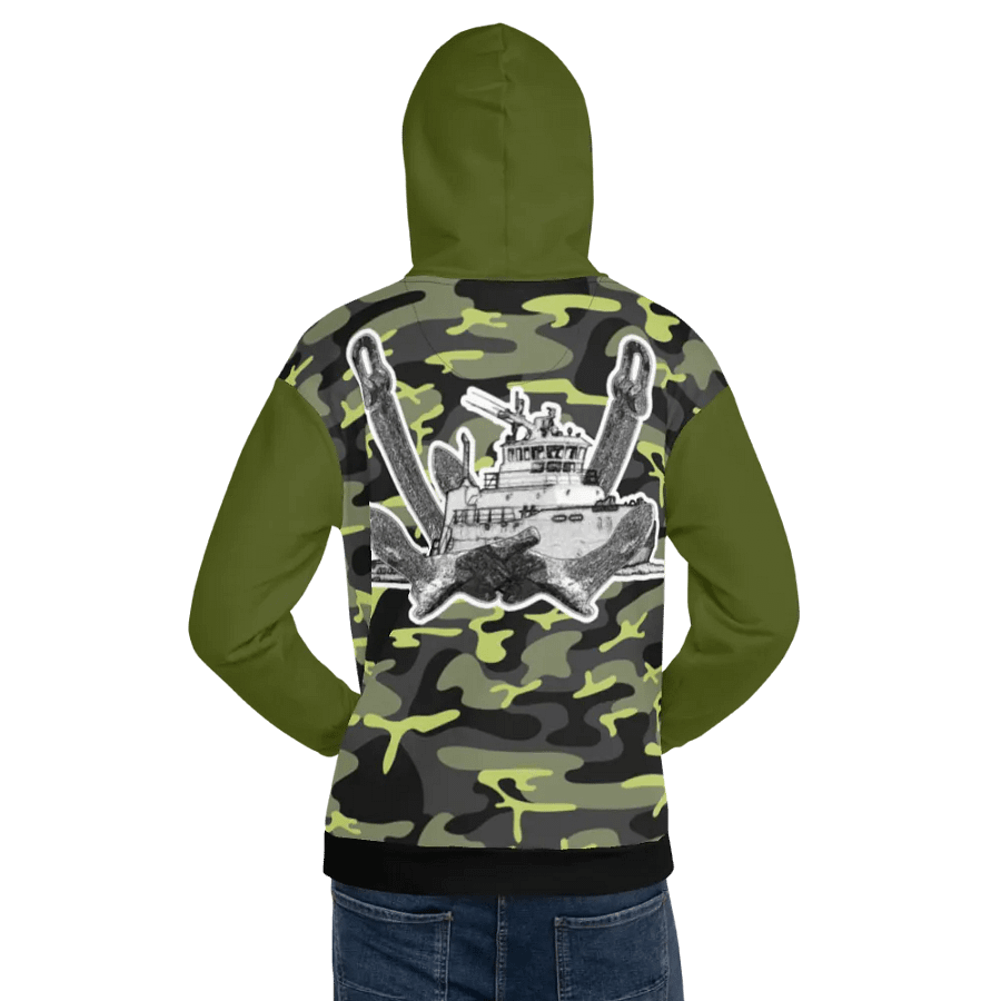 Green & Camouflage Twin Anchor Titan tug Hoodie product image (8)