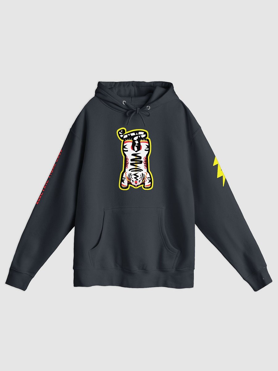 White Electric Tiger with Yellow Lightning Bolts - Hoodie with Front Pocket product image (3)