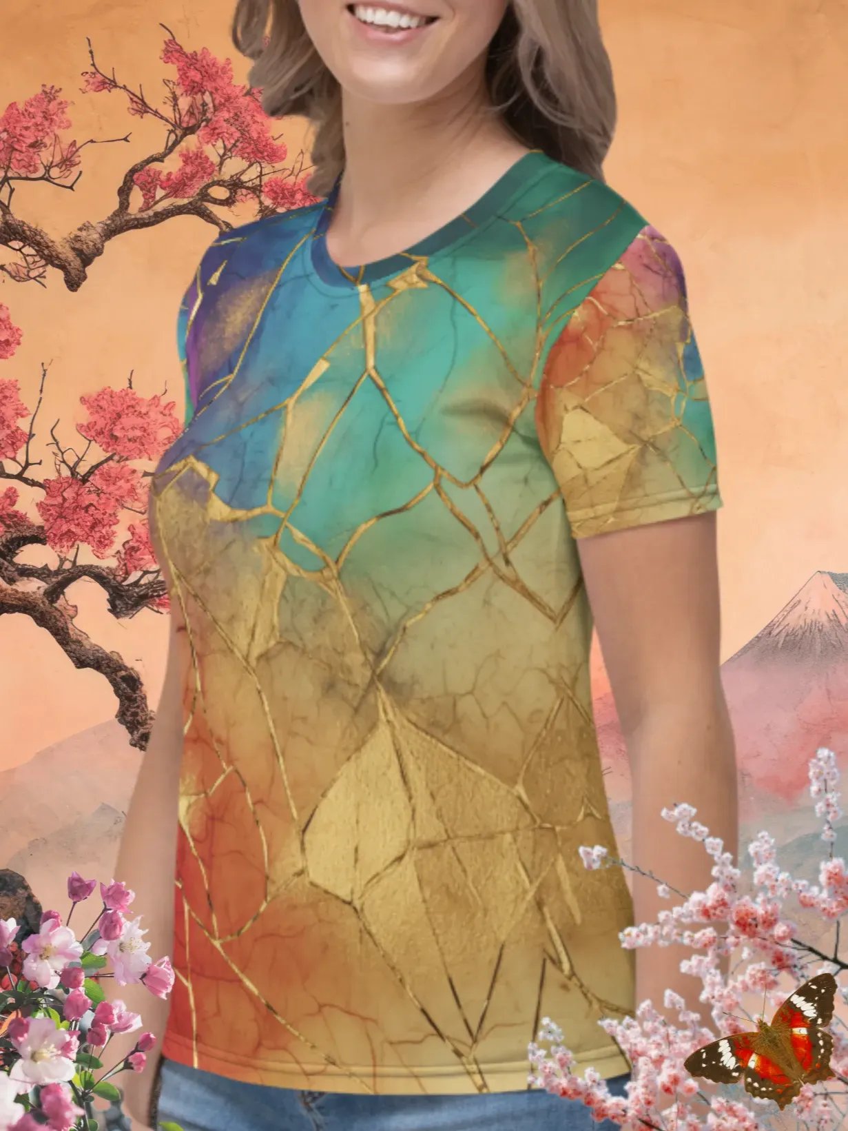 Rainbow Kintsugi Print T-Shirt product image (2)