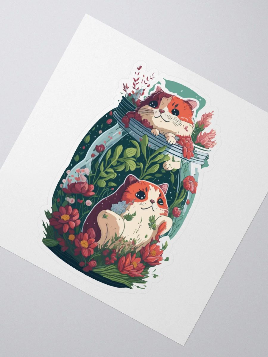 Chonk Cats in a Flower Jar Sticker product image (2)