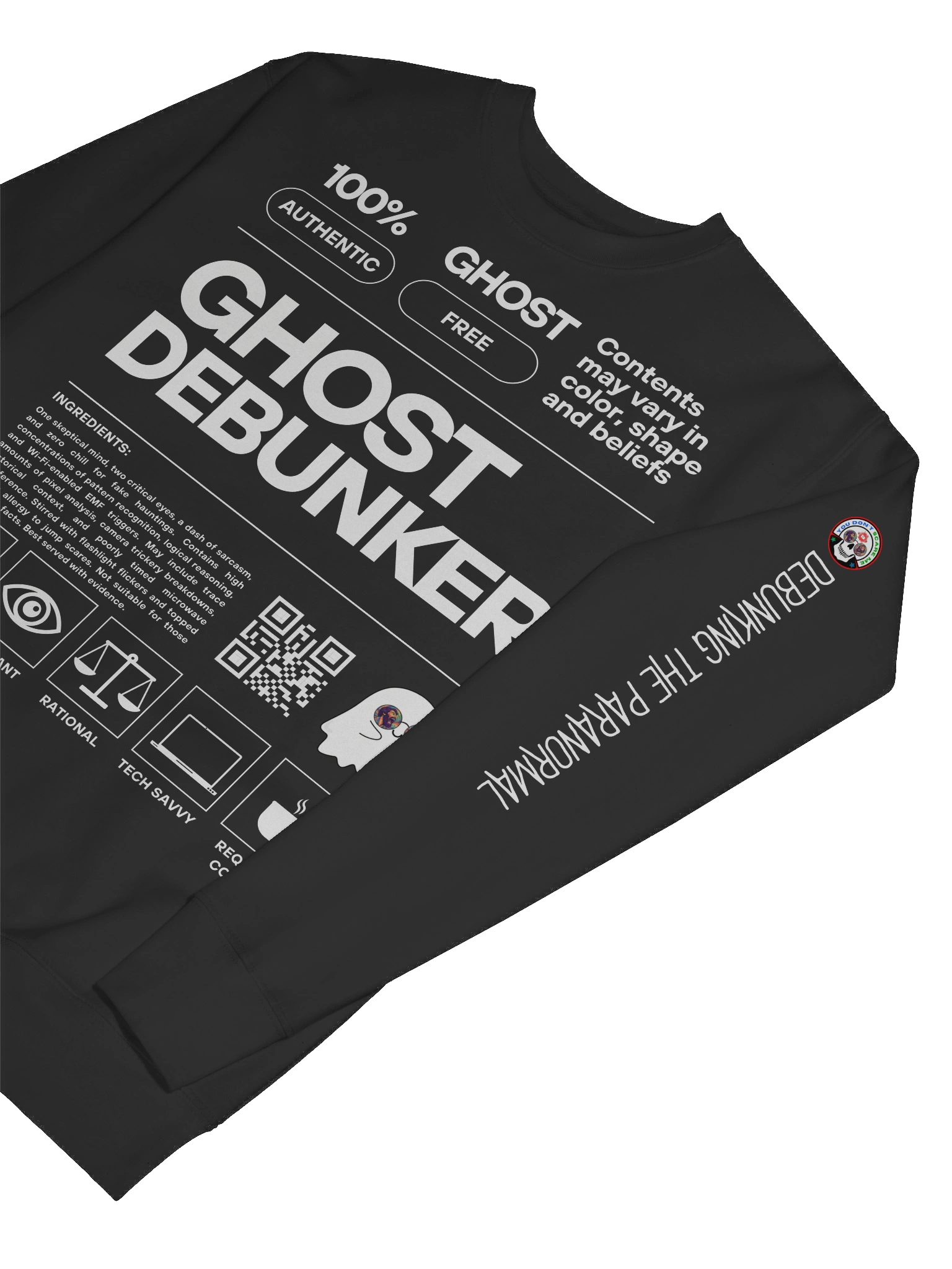 Ghost Debunker – Product Label Pullover product image (7)