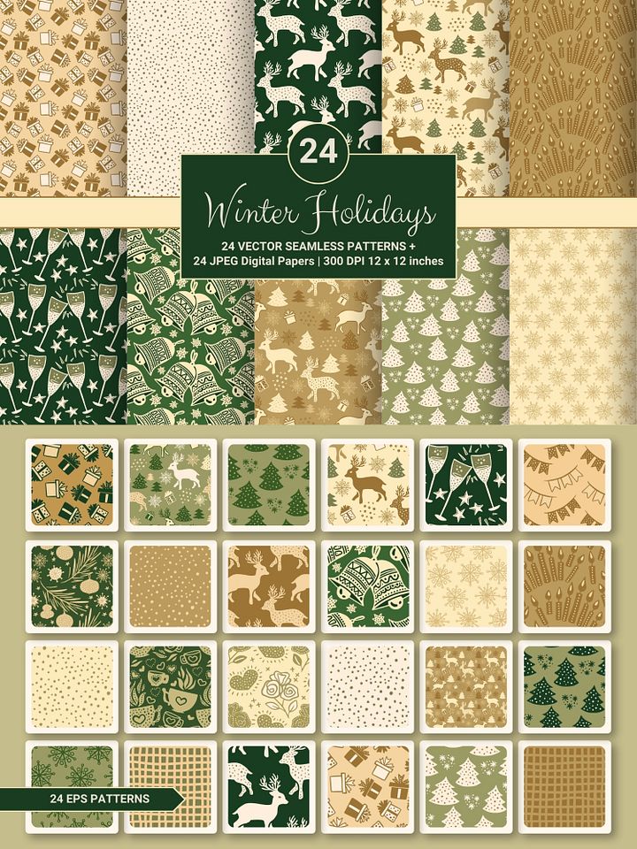 Winter Holidays Patchwork Patterns product image (1)